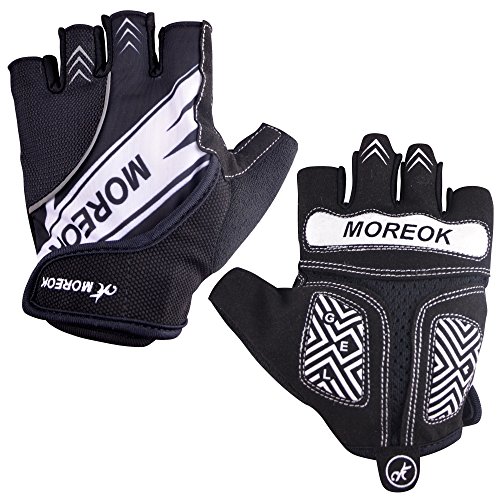 Cycling Gloves Reflective Fingerless Bicycle Gloves, Gel Padded Mountain Road Bike Gloves