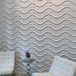 Art3d Decorative 3D Wall Panels in Modern Wall Design, 19.7"x19.7" Matt White (12 Pack)