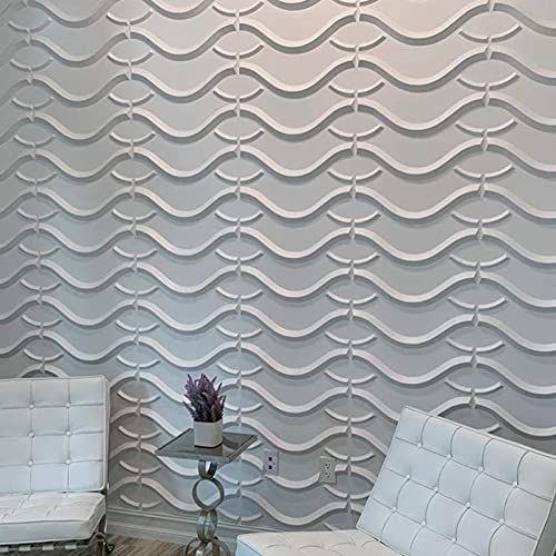 Art3D 15+ Patterns Decorative 3D Wall Panels In Modern Wall Design, 19.7"X19.7" Matt White (12 Pack) #TOP8