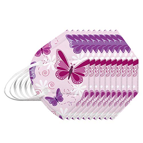 Erwachsene Mundschutz 5 Lagige Schutz_Maske mit Bunt Schmetterling Motiv, 5/10/20/50/100 Stück Schwarz 5 Lagige Mund und Nasenschutz Staubdicht Mund-Nasen Bedeckung Atmungsaktiv Damen Herren Cover