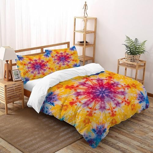 Housse de couette 2 pièces sans repassage parure lit microfibre anti-plis - 3