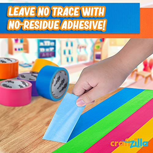 Craftzilla Rainbow Colored Duct Tape — 12 Bright Duct Tape Colors — 10 Yards X 2 Inch — Waterproof Duct Tape — Colored Duct Tape Multipack For Arts — Heavy Duty Duct Tape — Color Duct Tape Rolls #TOP3