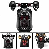 TEBOCR Motorcycle Skull Tail Light Integrated Turn Signal Skull Shape Black Casing Amber LED Brake Taillight Led Lights Fit for Har-ley