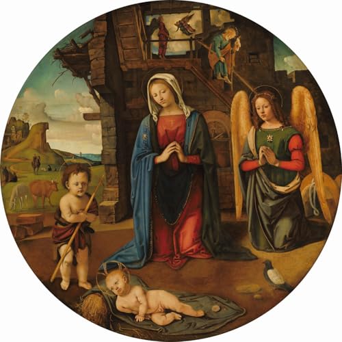 Prints toile peinture murale la Nativité Piero Di Cosimo 60x90