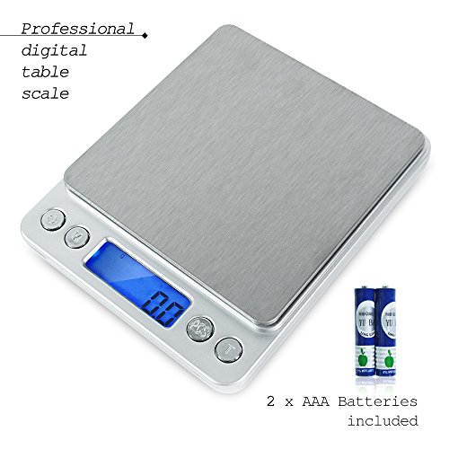 PARTYSAVING 2000g/0.1g Smart Digital Multifunction Stainless Steel Jewelry & Kitchen Food Scale, 0.001oz