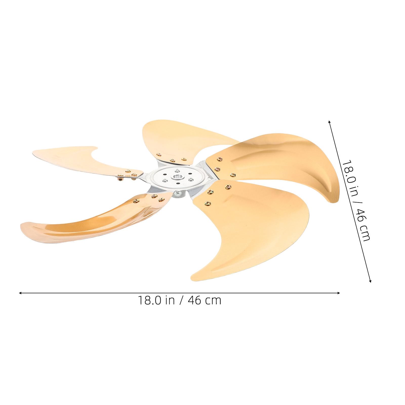 50 cm (20 Zoll) Lüfter Ersatzblätter 5 Flügel Aluminium 3/8" Bohrung Robuster Propeller für Stand-/Sockel-/Deckenventilatoren, ideal für max