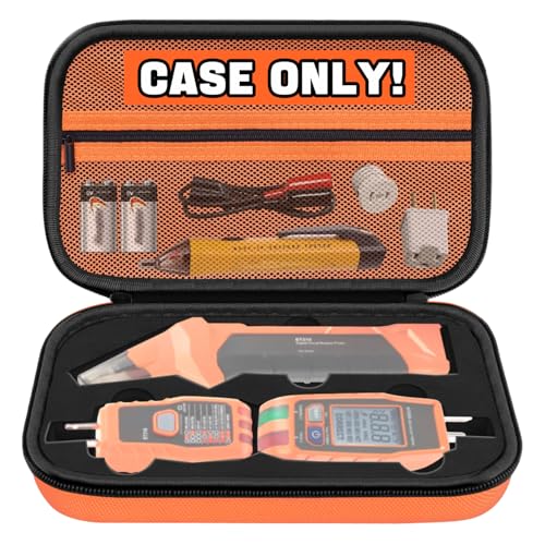 Image of Hard Case for Klein Tools ET310 AC Circuit Breaker Finder Electric Tester & 80016 Tool Kit & RT250 GFCI Outlet Tester and Accessories Electrical Tools Storage Organizer Bag, Orange(Case Only)