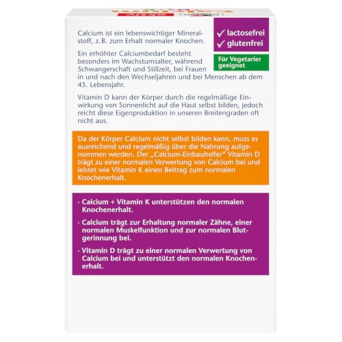 Doppelherz Calcium + Vitamin D3 – Mit Calcium und Vitamin K als Beitrag für den normalen Knochenerhalt – 120 Tabletten