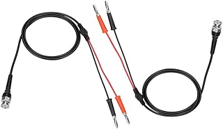 Pack of 2 Coaxial 50Ω Cable BNC Male to Dual Banana Plug Connector Test Probe Cables Leads for Oscilloscope Signal Generators