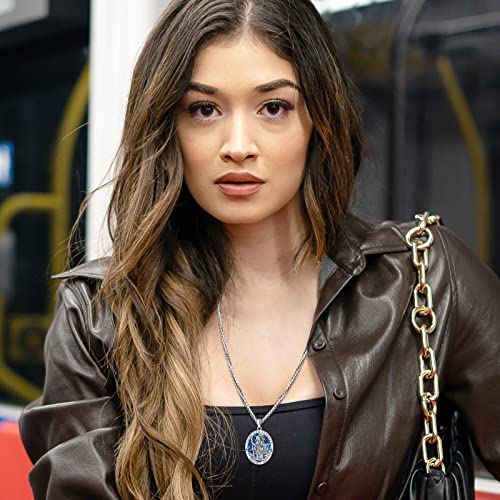 Loove St Christopher Medal For Men Sterling Silver Religious Protection Pendants Abalone Shell St Christopher Necklace For Women Catholic Amulet Jewelry #TOP7