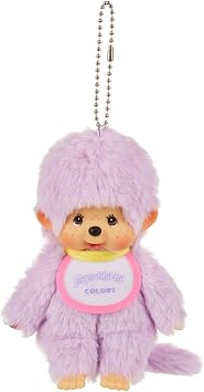 Sekiguchi 203185 Monchichi COLORS Key Chain, Purple