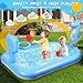 Splash Pad Sprinklers for Kids, 3 in 1 Inflatable Kiddie Pool Play Center Including Basketball Game and Ring Toss Game, 63inch Dinosaur Design Indoor Outdoor Water Play Mat for Toddlers 3-5 Boys Girls
