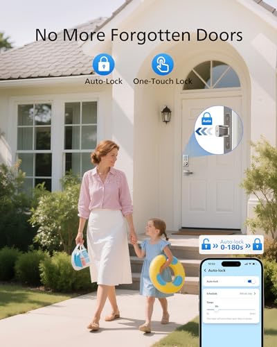 Image of Philips WiFi Keypad Door Lock with Handle, Built-in WiFi, APP Remote Control, Voice & Fingerprint Unlock, Smart Locks for Front Door with Auto Lock, Keyless Entry Deadbolt, Satin Nickel