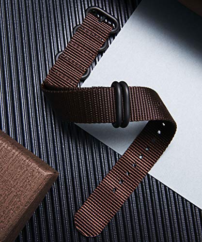 Image of BINLUN Premium Ballistic Nylon Watch Strap, Heavy Duty 5-Ring Replacement Watch Band with Stainless Steel Buckle, Durable & Comfortable Sport Band for Men Women, Fits 18-24mm