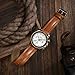 BISONSTRAP Retro Leather Watch Straps for Men, Oil Waxed Calfskin Replacement Band, Quick Release, 18mm, Toffee Brown (Silver Buckle)
