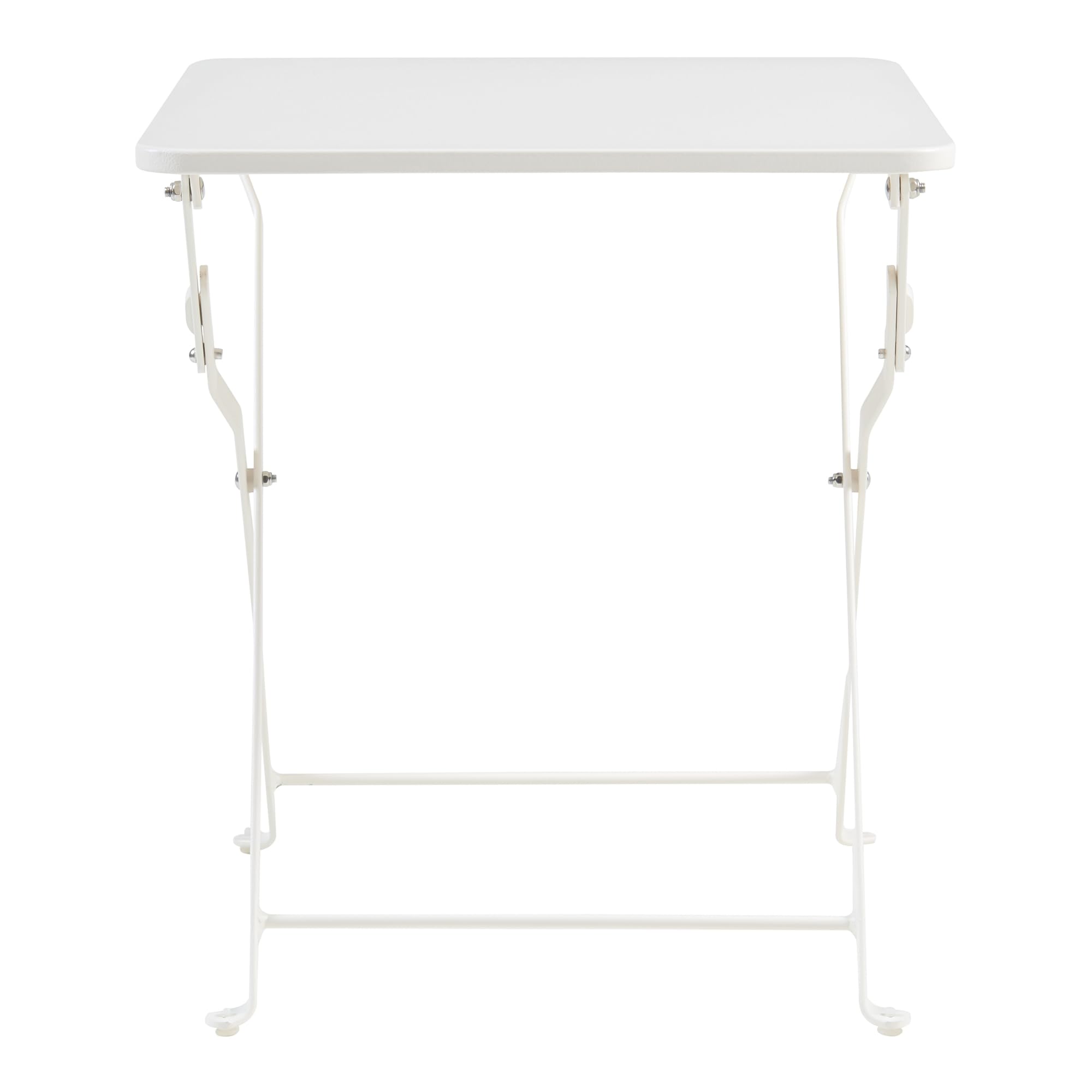 [en.casa] Table de Jardin Pliante Table Basse avec Plateau Carré pour Extérieur Jardin Terrasse Balcon Patio Camping Intérieur Capacité de Charge 15 kg Acier 45 x 40 x 40 cm Blanc