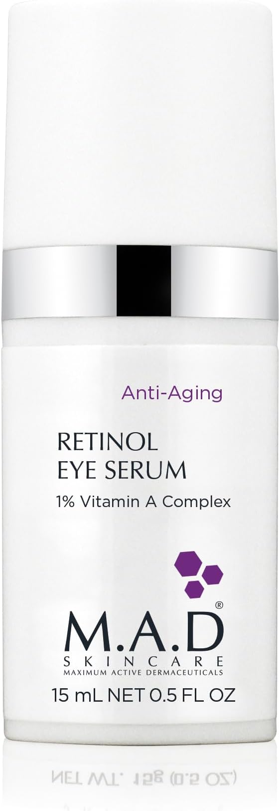 M.A.D Skincare Retinol Eye Serum 1% - Advanced Anti-Aging Peptide Complex for Deep Wrinkles & Crow’s Feet | Firming Solution for Sagging Lids | Reduces Dark Circles & Puffiness | Hyaluronic Acid