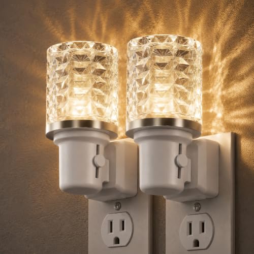 Image of JandCase LED Night Light, Dimmable Nightlight Plug in 2 Pack,Dusk to Dawn | Modern Nightlight, Auto On Off Light Sensor, 3000K Soft White Night Light 0-100LM Brightness, Bathroom Hallway Bedroom Decor