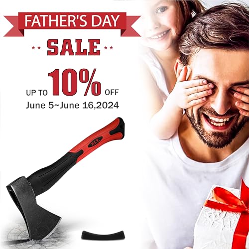 PIT-15-Hatchet-Axe-Camping-Outdoor-Hatchet-for-Wood-Splitting-and-Chopping-Forged-Steel-Blade-with-SheathShock-Absorbing-Fiberglass-Anti-Slip-Handle-Multi-Use-Axe