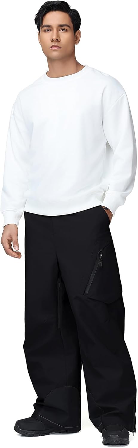 RIUIYELE Men's Super Baggy Ski Pants Cargo Snowboard Pants Loose Snow Pants Insulated Waterproof Windproof - Image 2