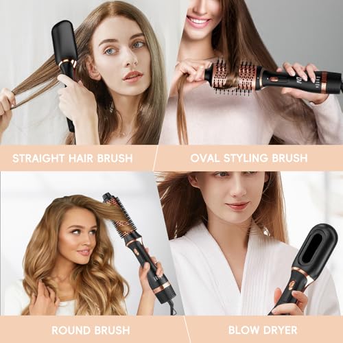 Nycoba Hair Dryer Brush Set, Multifunctional Hot Air Brush for Salon Blowouts, Negative Ion Technology & Fast Drying, Shiny and Less Frizz, Copper - view 3