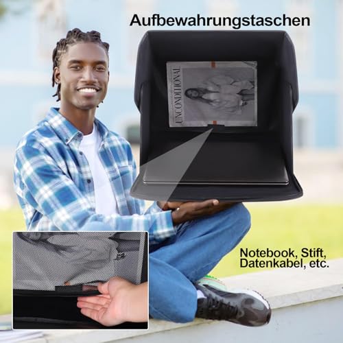 BLOGLOER Parasol para Portátil con Ordenador al Sol Exterior, Protector con Adhesivos para Computadora 15" - imagen 5