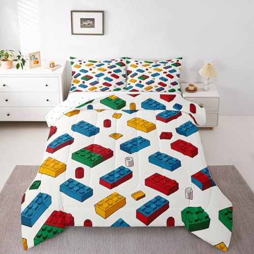 Image of Feelyou Building Blocks Toy Brick Comforter Set King Size Kids Boys Bedding