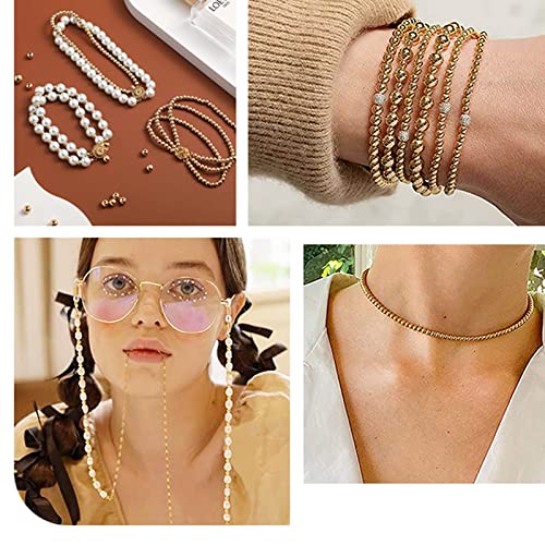 image for PH PandaHall 14K Gold Plated Spacer Beads, 300pcs Round Brass Beads 5 