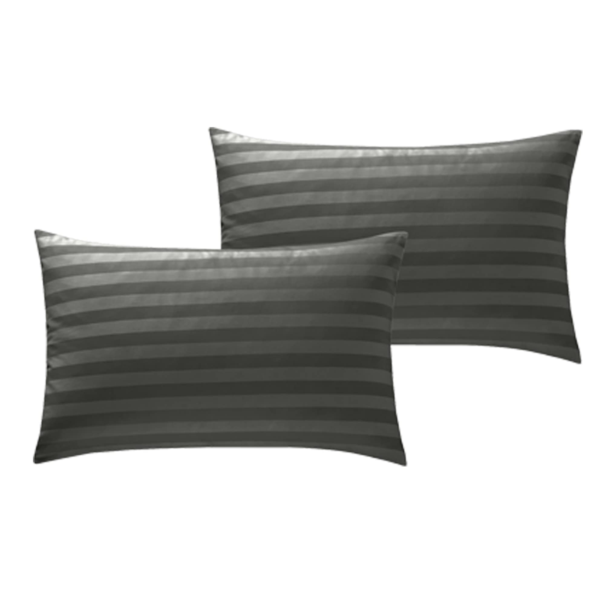 ED Luxury 250 Thread Count 100% Cotton Sateen Stripe Duvet Bed Cover with Housewife Pillowcases | 250 TC Hotel Striped Bedding (Housewife Pillowcase Pair, Steel Grey)