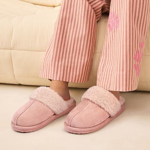 Image of Litfun Women's Fuzzy Memory Foam Slippers Fluffy Winter House Shoes Indoor and Outdoor