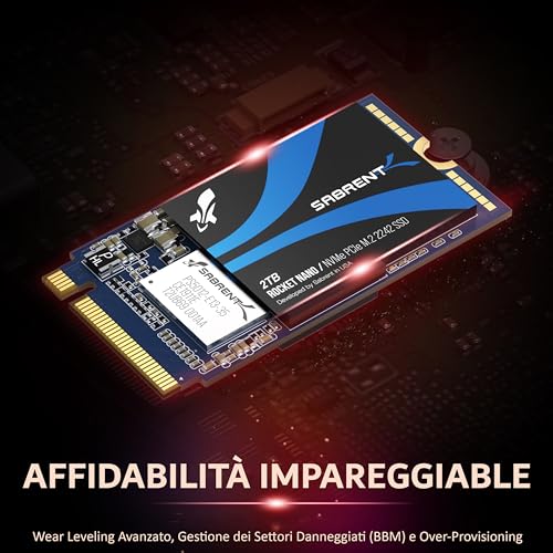 SSD 2TB, SSD interno, SSD NVMe PCIe M.2 2242, Disco a stato solido ad alte prestazioni, senza DRAM, Lettura fino a 2500 (MB/s), basso consumo energetico, Rocket NANO (SB-1342-2TB) - Hdd - Immagine 8