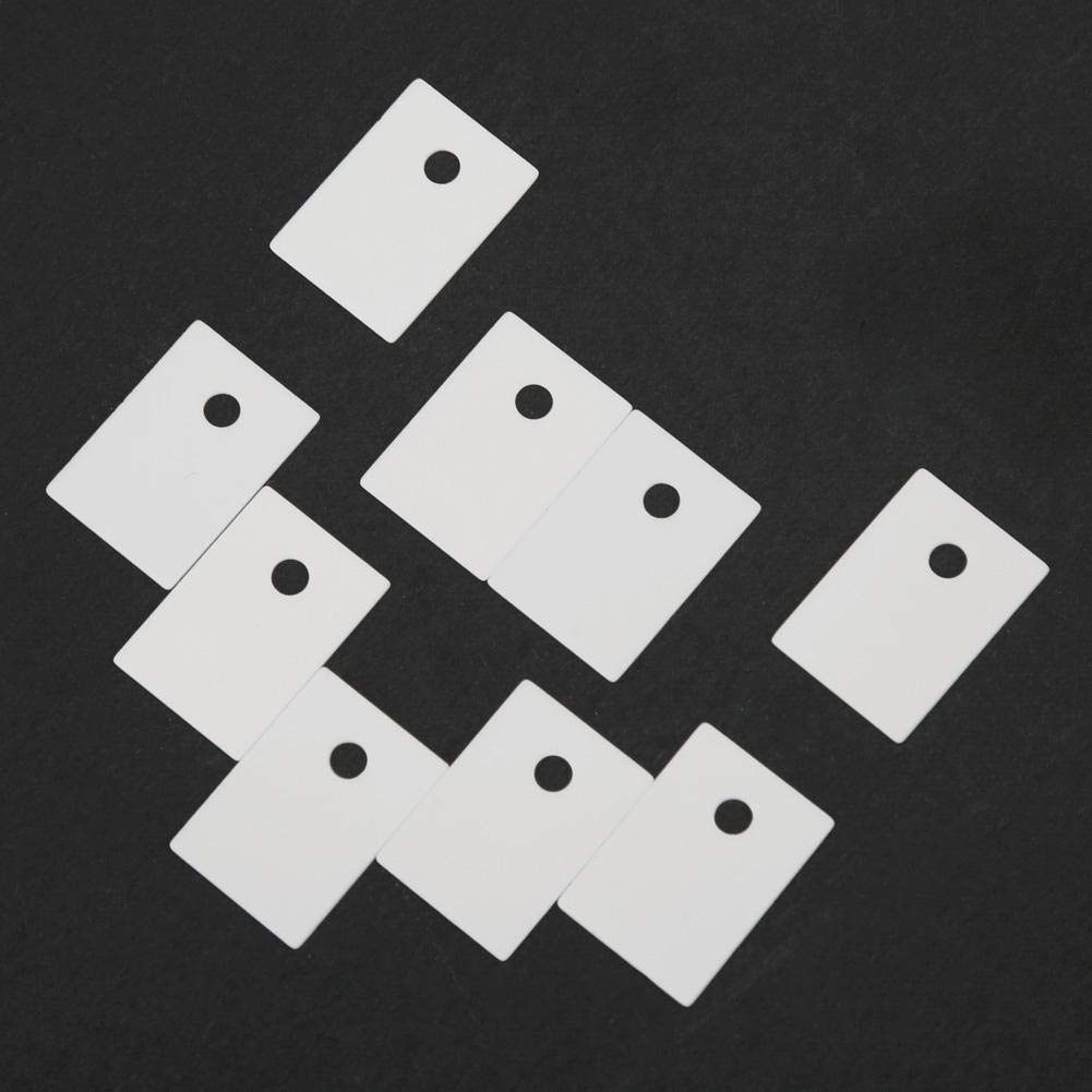 ViaGasaFamido Feuille Isolante Céramique TO-220 100 Pièces 14x20x1mm Haute Résistance Électrique et Excellente Conductivité Thermique pour Transistors MOSFET IGBT Trou 3.2mm