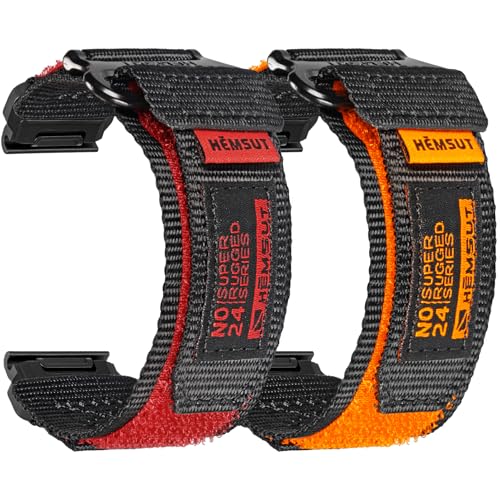 Nylonowy pasek na rzep 22 mm do Garmin – ultralekki i oddychający, do Fēnix 8 Solar 47 mm/ 8 AMOLED 47 mm/ Fēnix E/ Fēnix 7 Pro/ Forerunner/ Approach/ MARQ. Wytrzymały pasek wymienny dla mężczyzn