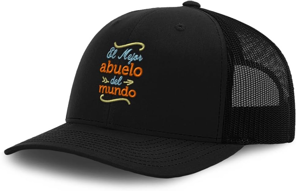 Custom Mesh Cap Hat Embroidered El Mejor Abuelo Del Mundo Grandfather Trucker Hats for Men & Women Cotton