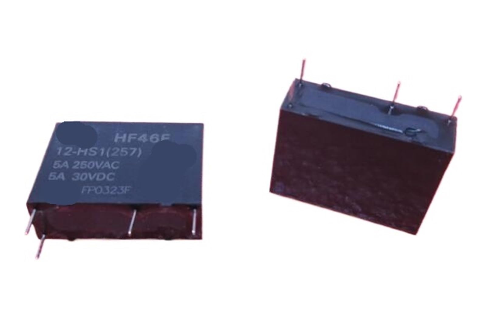 Relais HF46F 12-HS1 de puissance 12V DC 5A 4 broches pour circuit imprimé