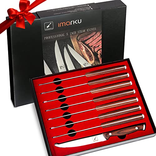 Imarku Steak Knives, Serrated Steak Knives Set Of 8, Japanese Hc Steel Knife Set thumb #5