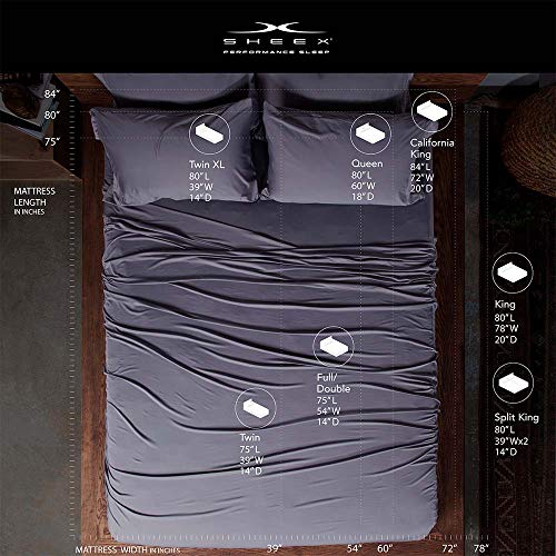 Sheex Arctic Aire Max Sheet Set With 2 Pillowcases, 100% Tencel Lyocell Sateen With Coolx Technology (California King, Charcoal) #TOP3