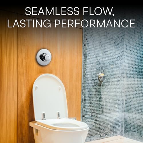 Image of Jaquar Metropole Flush Valve Regular 40mm (Concealed Body) with Exposed Shut-Off Provision & Round Flange - Durable Brass Construction, Easy Installation - Chrome