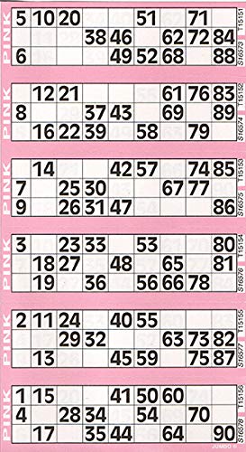 CARTALOTO- 8 Carnets de 750 Tickets Jumbo Bingo – Rose, JOJBB1-08, Multicouleur