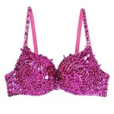 Sujetador de moda para mujer, lentejuelas brillo, cuenta con un estilo de lentejuelas en todo con rebordeado en bucle