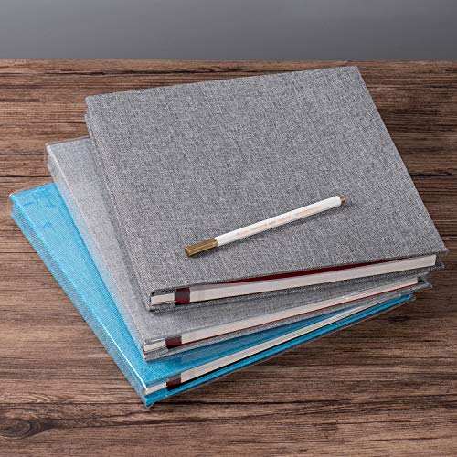 Honeytolly XC-GRAY Photo Album Self Adhesive 3X5 4X6 5X7 6X8 8X10 8.5X11 11X10.6 Magnetic Scrapbook Length 11X10.6 Inch 40 Pages Linen Cover Diy Photo Album thumb #5