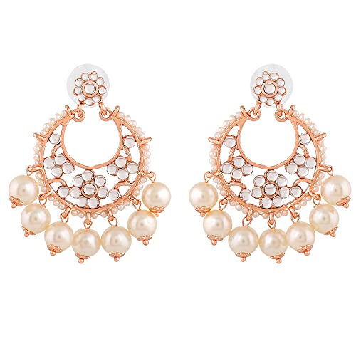 Estele Rose Gold Plated Beautiful Floral Designer Earrings Collection for Girls & Women’s