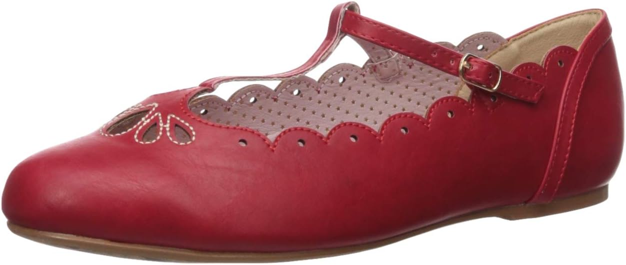Bettie Page Women's Maila Flat Sandal, Red, 8 M US