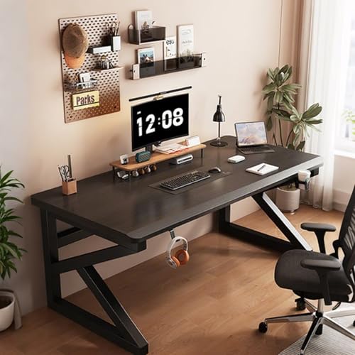 NOBBAT パソコンデスク ゲーミングデスク 机 pcデスク 勉強机 長さ100/120/140/160/180x幅60x高さ75cm 耐荷重250kg 3cm厚の無垢材ボード 学習机 コンパクト モニターアーム取付け可能 傷に強く、耐熱性、耐湿性があり