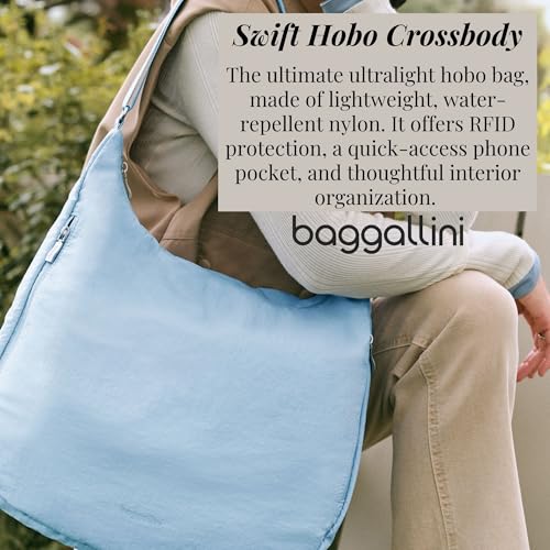 Image of Baggallini Swift Hobo Crossbody Bag for Women - Lightweight 15.7 inchx16 inch Travel Purse Handbag Hobo Bag