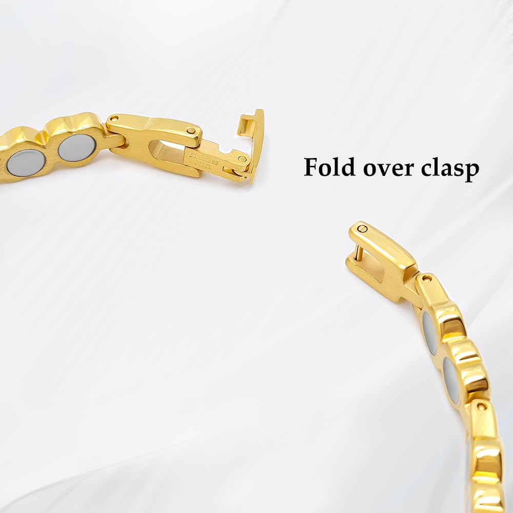 Love Energetix Bracelet magnétique en titane pour femme avec outil de réglage de la taille, boîte cadeau (3500 gauss)