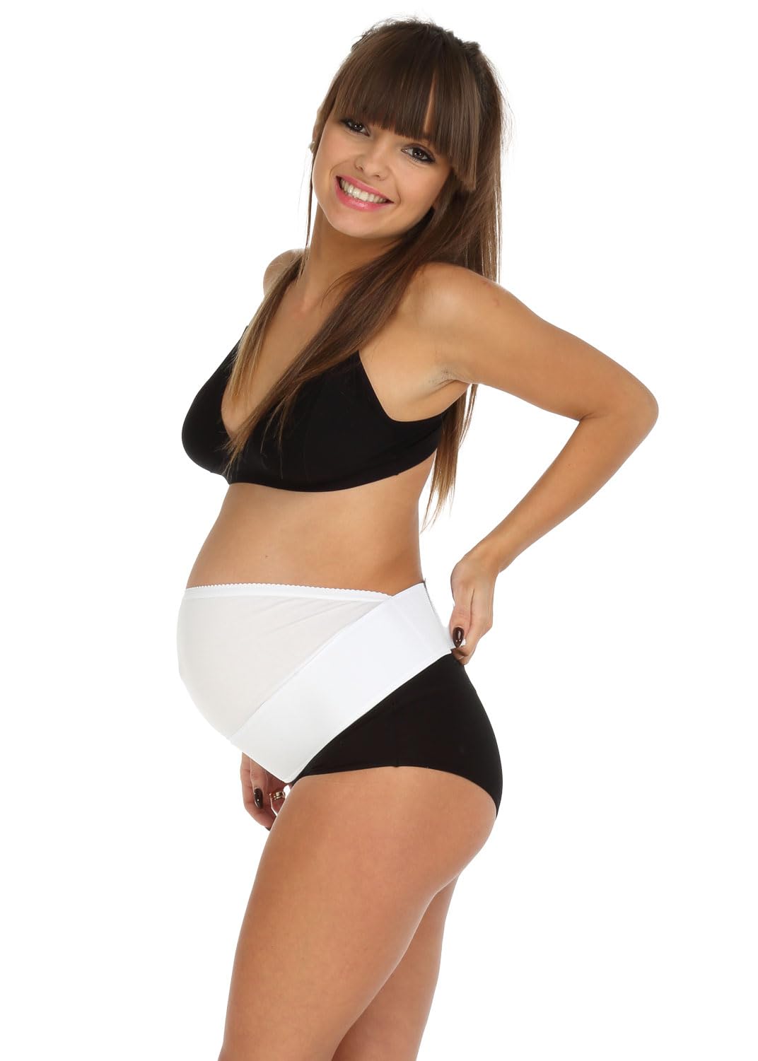 MYSANITY Fascia Gravidanza Sostegno Pancia e Schiena, Bianco, LXL