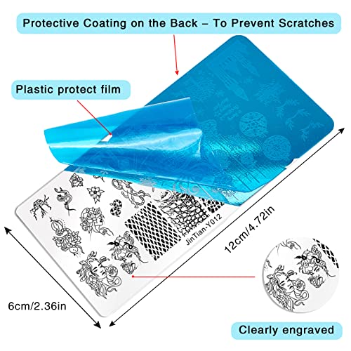 NICENEEDED Set di Piastre per Timbri per Nail Art