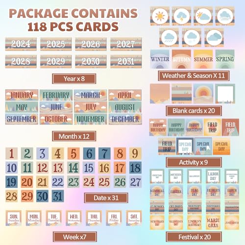 Bulyoou 119 Pcs Classroom Calendar Pocket Chart Black Monthly Bulletin Board Set Seasons Festival Weather Farmhouse Calendar Set for Classroom Decoration Back to School Supplies (Mountains) - Image 3