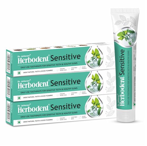 Image of Sensitive Toothpaste, 185g Pack of 3 | for Enamel Repair & Cavity Protection, Fluoride Free, Sensitive Care with Natural Mouthwash & Gum Strengthening Herbs - Clove, Tomar & more.